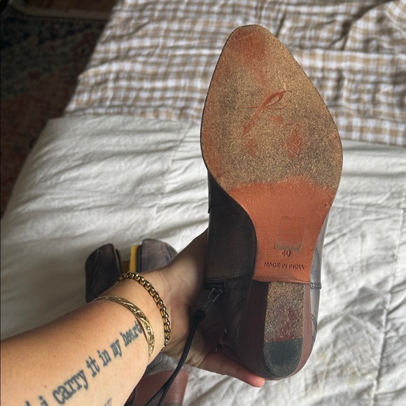 Free People Vintage Black leather cowboy Booties - Picture 9 of 11